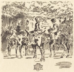 The Little Donkeys of Luchon by Felix Hilaire Buhot