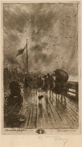 Landing in England by Felix Hilaire Buhot