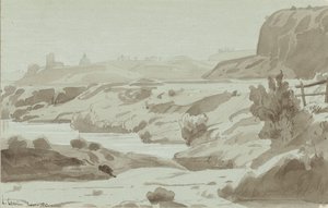 View in the Roman Campagna with a River in the Foreground