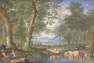 Landscape with Cows in a Brook