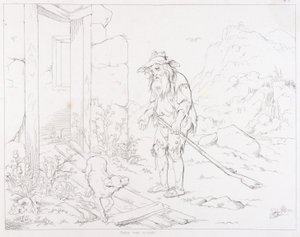 Rip Returns to His House in Ruins (Rip Van Winkle, illustration) by Felix Octavius Carr Darley