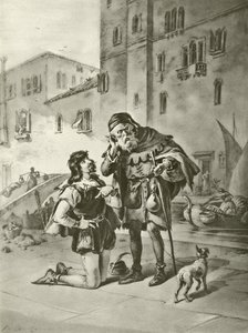 The Merchant of Venice. Act II, Scene II by Felix Octavius Carr Darley