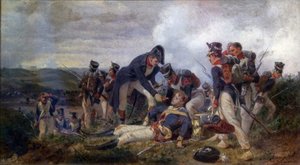 A Line Infantry Rifle Officer Rescuing a Lieutenant of the British 13th Light Dragoons Regiment