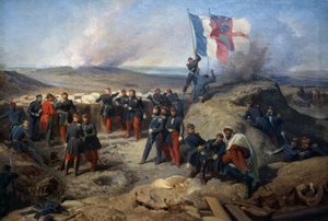 Marshal Aimable Pelissier and his staff at Sebastopol on 8th September 1855