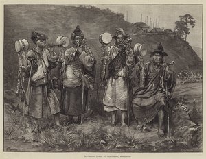 Travelling Lamas at Darjeeling, Himalayas by Felix Regamey