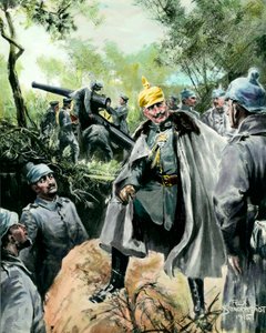 Portrait of Emperor William II visiting an artillery post