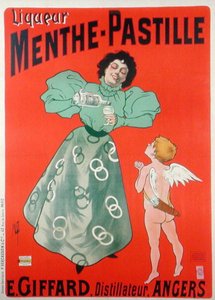 Poster advertising Menthe-Pastille, distilled by E. Giffard