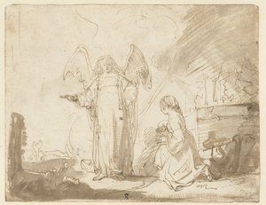 Hagar and the Angel at the Well on the Way to Shur by Ferdinand Bol