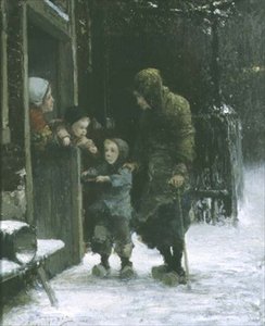Old Woman and Young Boy Begging by Ferdinand Carl Sierich