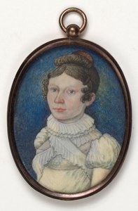 Young Woman with White Scarf Crossed Over the Chest by Ferdinand Georg Waldmüller