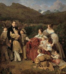 The Notary Dr. Josef August Eltz with His Wife Caroline, née Schaumburg, and Their Eight Children in Ischl
