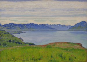 Landscape at Lake Geneva with View Towards the Valais by Ferdinand Hodler