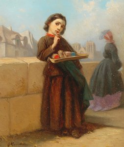 Girl with Matches on the Bank of the Seine by Ferdinand Marohn