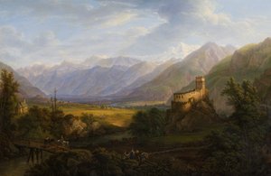 The Glurns Valley with the Adige in Tyrol by Ferdinand Runk