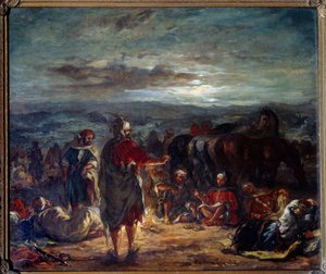 Arab Camp at Night by Ferdinand Victor Eugene Delacroix