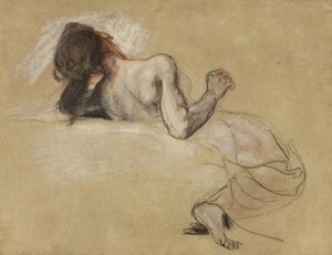 Crouching woman