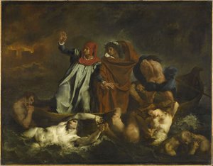 Dante and Virgil in Hell. The Barque of Dante, 1822