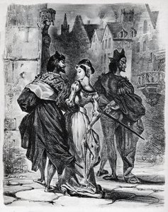 Faust, Gretschen and Mephistopheles by Ferdinand Victor Eugene Delacroix