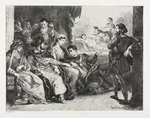 Hamlet: Hamlet Commands the Actors to do a Scene from the Poisoning of his Father by Ferdinand Victor Eugene Delacroix