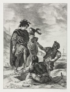 Hamlet: Hamlet and Horatio with the Grave Diggers by Ferdinand Victor Eugene Delacroix
