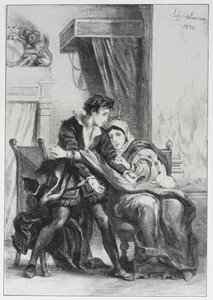 Hamlet: Hamlet and the Queen, 1834 by Ferdinand Victor Eugene Delacroix