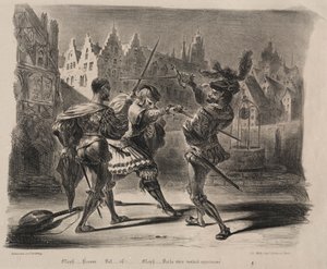 Illustrations for Faust: Duel of Faust and of Valentin by Ferdinand Victor Eugene Delacroix