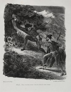 Illustrations for Faust: Faust and Mephistopheles in the mountains of the Hartz by Ferdinand Victor Eugene Delacroix