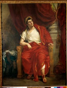 Portrait of Comedian Francois-Joseph Talma Interpreting Nero in the Play Britannicus by Jean Racine. 1853. Paris, French Comedy by Ferdinand Victor Eugene Delacroix