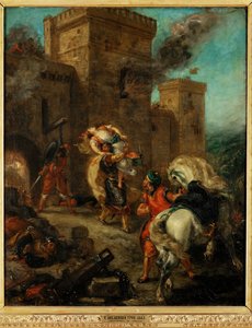 Rebecca abducted by the Knight Templar during the sack of the castle of Frondeboeuf