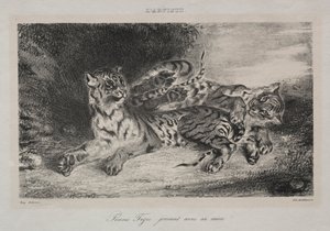 Young Tiger Playing with its Mother, 1831 by Ferdinand Victor Eugene Delacroix