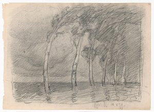 Birches During a Storm, Study for the Painting 