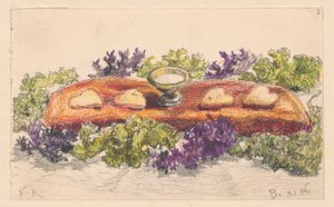 Four Hearts and Salt Among Flower Decorations by Ferdynand Ruszczyc