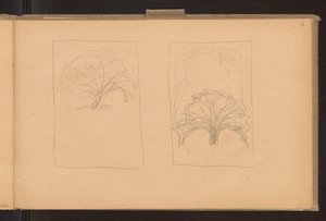 Recto: Two Sketches of an Unfinished Cover; Verso: Two Variants of the Same Project