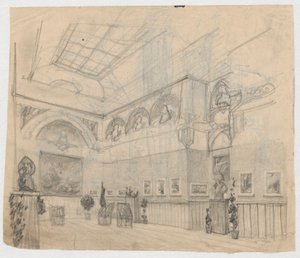 Exhibition with Paintings by Ferdynand Ruszczyc, verso: exhibition details by Ferdynand Ruszczyc