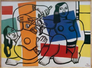 Two Women with Flowers by Fernand Leger