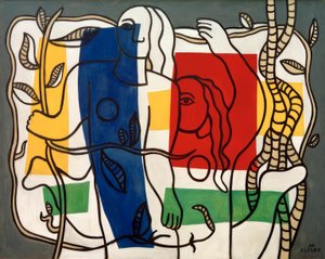Two Women with Flowers by Fernand Leger