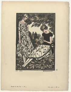Gazette du Bon Ton, 1920 - No. 5, Pl. 34: A Little, A Lot by Fernand Siméon