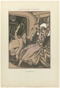 Fashions and Manners of Today, 1922, Pl. 10: The Attack by Fernand Siméon
