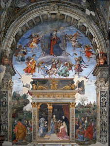 Assumption of the Virgin and Below St. Thomas Aquinas Who Presents to Mary Cardinal Oliviero Carafa