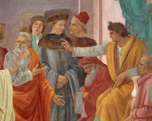 Saint Peter Confronts Simon Magus before Nero (detail)