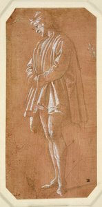 Study of a young man standing with his hands folded in his sleeves by Filippino Lippi