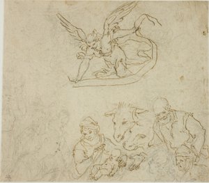 Nativity (recto); Virgin and Child, Angel (verso) by Filippo Bellini