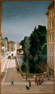 View of the Canal in Senato Street in Milan by Filippo Carcano
