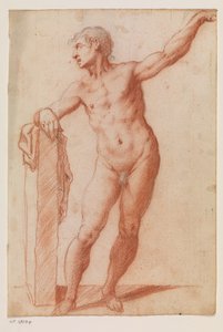 Standing Male Figure Leaning on a Plinth to the Left by Filippo Esegrenio