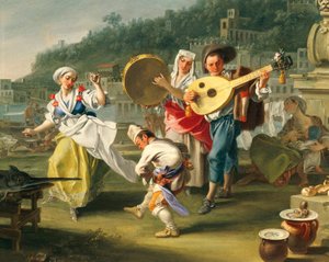 Tarantella in Mergellina (detail) by Filippo Falciatore