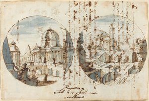 Architectural Fantasies with Temples and Pyramids by Filippo Juvarra