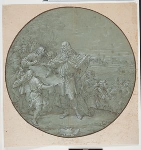 Cosimo III Fortifies the Port of Livorno. Drawing for a Silver Plate, One of the So-Called 