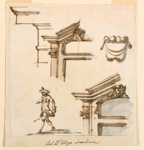 Architectural Details and Figure Study, 1760–75 by Filippo Marchionni