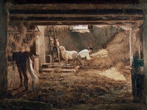 View of the Interior of a Stable