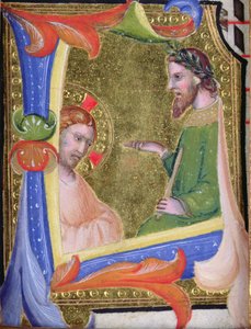 Christ before Pilate, in the historiated initial L